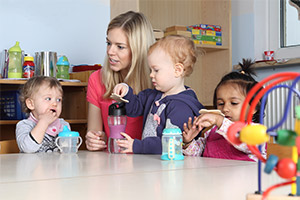 woman and toddlers